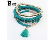 Hot Bohemian Ethnic style Multilayer Beads Beaded Tassel Elastic Bracelets Bangles Jewelry for women Best Friends 5colors