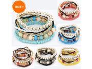 Aliexpress Hot Sale Korean Designer Bohemia Beads Beeaded Multi Strand Stretch Bracelet Bangles pulseira for Women Girl
