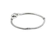 High Quality Silver Plated Heart Snake Chain Bracelet Fit Pandora Bracelets Women With Logo Fine DIY Bead Charm Jewelry