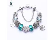 European silver tree Charm Bracelet for Women Murano Glass Beads pandora Bracelets fit mother s day gift Style Jewelry