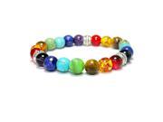 Energy Stone Beads Hand Hamsa Bracelet Hand Of Fatima Bracelet Rainbow Chakra Bracelet Jewelry For Men and Women