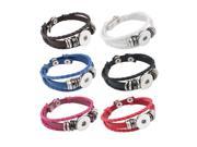 Snap Button Bracelet Bangles 6 color High quality PU leather Bracelets For Women 18mm Snap Button Jewelry ZE106