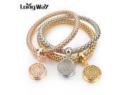 Bracelets Bangles Jewelry Gold Plated Chain Bracelet Round Hollow Charm Bracelets For Women SBR140339
