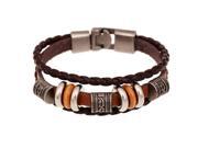 Genuine Leather Charm Bracelets For Women Men Vintage Beaded Braided Bracelets Bangles Wholesale