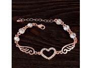 ZOSHI Heart wing Gold Plated Chain Link Bracelet for Women Ladies Shining AAA Cubic Zircon Crystal Bracelets Bangles