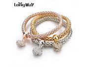 3 Gold Filled Charm Bracelets For Women Pulseiras Luxury Love Bracelet Multilayer Bracelet SBR150183