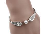 Jewelry Retro Simulated Pearl Angel Wings Charm Bracelet for Women Delicate Arrival