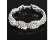 Luxury Wedding Austrian Crystal Bracelets For Women. Charm Silver Plated Friendship Chain Bracelets Bangles Jewelry