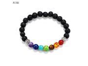 JUJIE Yoga 7 Chakras Bracelets For Women Sparkling Crystal Four Healing Balance Beads Nature Stone Bracelets