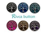 D00158 6lot Oil Painting Tree Of Life Metal Snap Button Bracelet For Women Rivca 18mm Charm Snap Button Jewelry