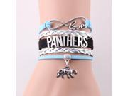 Infinity Love Carolina Panthers bracelet Football team Charm bracelet bangles NFL women men jewelry sport gift Drop