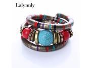 Fashions Bracelets Bangles For Women Tibetan Bracelets Bangles Turquoise Inlay Roundness Bead Adjust Bangle B02291