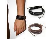 HOT Leather Bracelets Bangles for Men and Women Black and Brown Braided Rope Man Jewelry 2 I0246