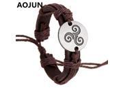 Trendy Teen Wolf Triskele Bracelets Hemp Rope Adjustable Leather Strap Charm Bracelet Women Men Movies Jewelry 2XL49