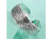 ethnic silver plated flower bangles retro girls cuff bracelet lady s hand boho jewelry retail good quality hot