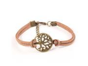 Hot Sale 100% Vintage Hand woven Rope Chain Leather Bracelet Metal Tree Charm Bracelets Jewelry For Women NP254