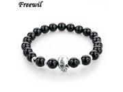 Natural Stones Skull Bracelet For Women Lava Stone Beads And Tiger Eye Stone Beads Men Bracelet SBR150172