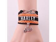Infinity Love Harley bracelet Motorcycle Motocross Motorsport biker rope leather wrap Charm Bracelets Bangles for women men