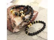 pulseira masculina Nature Stone Yoga Energy Beaded Charm Bracelet Gold Dumbbell Jewelry Accessories for Women Men