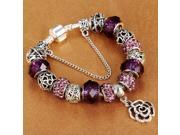HOMOD Vintage Silver Charm Bracelets For Women Rose Beads fit Brand Bracelets Bangles Pulseras DIY Jewelry