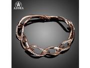 AZORA Latest Design Rose Gold Plated Clear Stellux Austrian Crystal 8 Leaves Connected Bracelet TS0051
