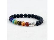 8mm Matte Agate Stone Beads 7 Chakra Healing Balance Elephant Bracelete Feminino Yoga Reiki Prayer Bead Bracelet for Men Women