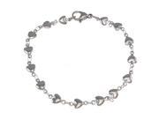 Stainless Steel Heart Chain Silver Love Charm Bracelets Women Man Link Bangle Jewelry Accessories Friendship Wristbands