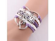 Infinity love mom grandma bracelet gift heart feet charm Rope Bracelet for women Leather bracelets bangles Drop