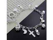 Beautiful charm pendant women lady wedding party silver bracelets high quality jewelry Christmas gifts