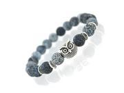 Owl Natural Stone Beads Bracelet Bangle for Men Women Stretch Yoga Lava Stone Jewelry Accessories for Lovers