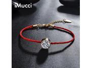 iMucci Brand Austrian Crystals Charm Bracelets for Women Thin Red Thread String Rope Trendy Bracelet Bangles Jewelry
