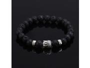 Natural Stone bead Buddha Bracelets For Women and Men Silver Buddha Turquoise Black Lava bracelet pulseras mujer