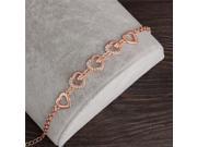 Rose Gold Plated Chain Link Bracelet for Women Ladies Crystal Heart Jewelry Gift Price Girls Bracelets Bangles