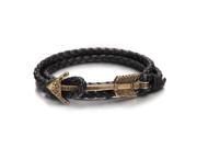 Arrival Multilayer charm leather Vintage Bronze Arrow bracelet anchor bracelet for men women lovers gift