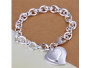 Silver Plated Jewelry Heart Shape Bracelets for Women Friendship Bracelets