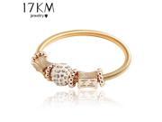 17KM Charm Gold Color Rock Weaving Alloy Zircon Elastic Pulseiras Feminina Charm Bracelets Bangles For Women Jewelry