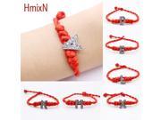 Letters Bracelet Crystal Charms with Red Rope Lucky Bracelets for Women Cord String Line Handmade Jewelry For Couple