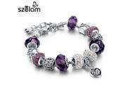 Szelam Gift!!! DIY Crystal Glass Beads Charm Bracelets For Women Snake Chain Bracelets Bangles Pulsera SBR150056