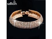 Szelam Luxury Gold Plated Crystal Bracelets For Women Rhinestone Cuff Bracelets Bangles Wedding Jewelry SBR140158