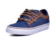Vans Men s Chukka Leather Denim Navy Brown Low Top Skateboard ShoesSize 6.5