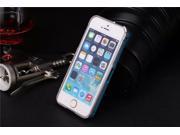 Case For iPhone 5S Luxury Ultra Thin Metal Aluminum Alloy Scratch Resistant Double Color Magnet Bumper Frame Case Cover for Apple iPhone 5 5S Color Silver Blu