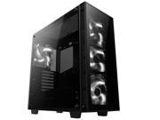 anidees AI Crystal Tempered Glass Mid Tower Gaming Computer Case Compatible with E ATX M B Black