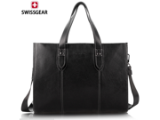 Swissgear Single shoulder bag fashion men s briefcase genuine leather bag Black