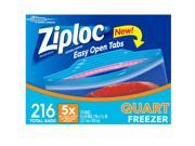 Ziploc Easy Open Tabs Freezer Quart Bags 216 ct