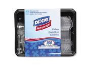 Dixie Plastic Cutlery Set and Tray Heavyweight White 180 ct.