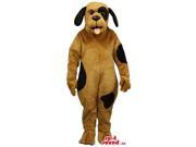 Customised Cute Brown Dog Plush Canadian SpotSound Mascot With Black Spots