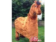 Countryside All Brown Horse Plush Canadian SpotSound Mascot On All Fours