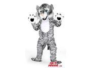 Tiger Plush Canadian SpotSound Mascot With Black Stripes On White And Large Paws