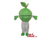 Green Apple Fruit Plush Canadian SpotSound Mascot With No Face With Text