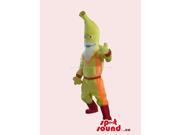 Banana Fruit Character Canadian SpotSound Mascot Dressed In Special Gear